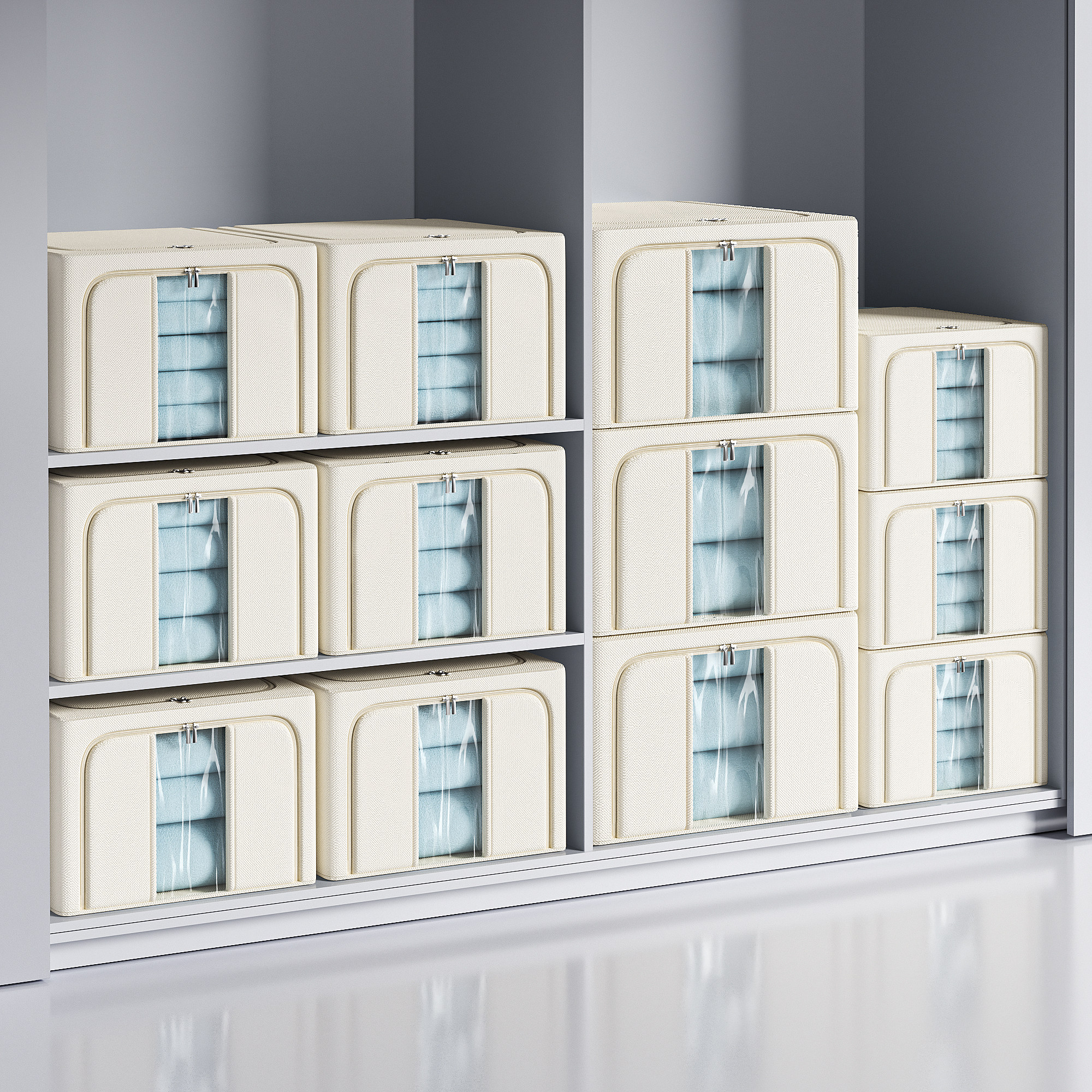 日本衣服收纳箱家用牛津布百纳箱衣物被子储物箱折叠整理箱收纳盒