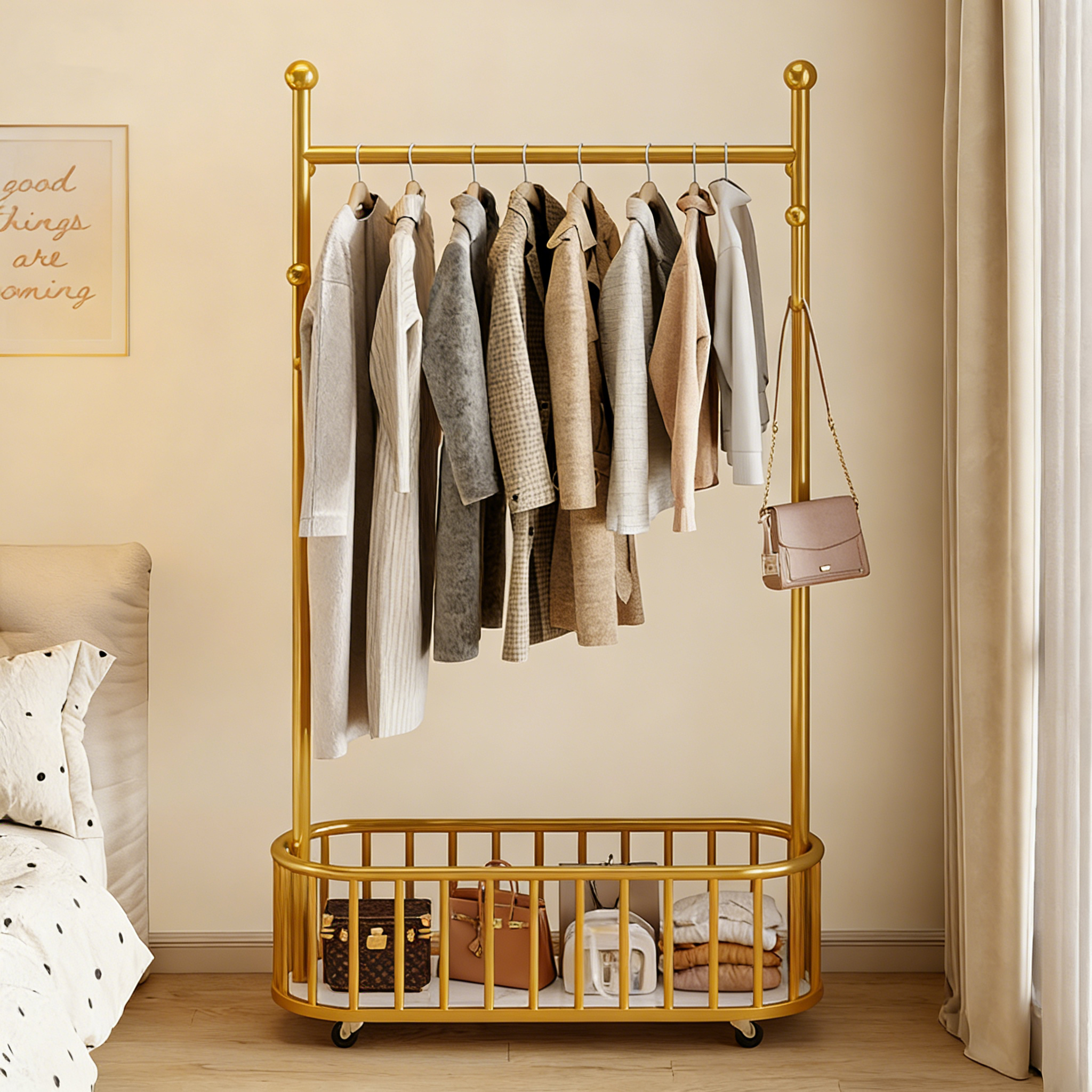 日本衣架落地家用卧室挂衣架