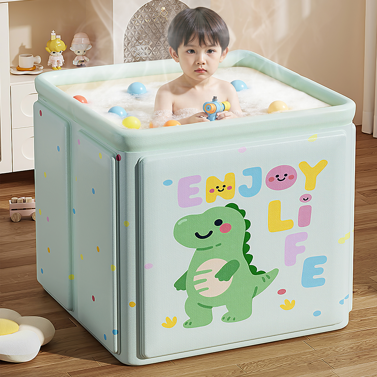 【日本】可折叠儿童泡澡桶