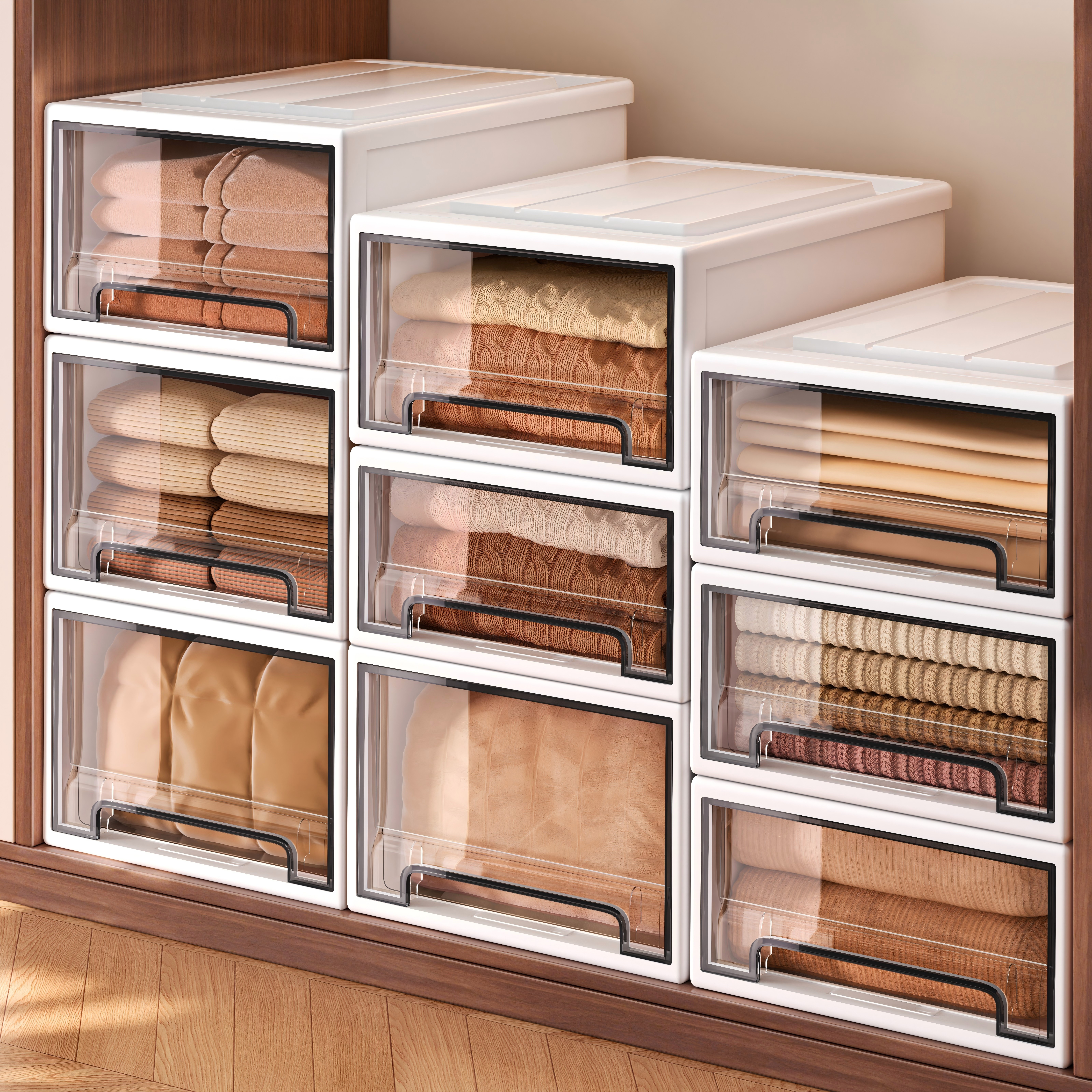 日本衣柜收纳神器收纳箱抽屉式收纳盒整理盒家用透明装衣服收纳箱,收纳整理,收纳箱,淘宝优惠券,粉丝福利购,淘宝优惠卷