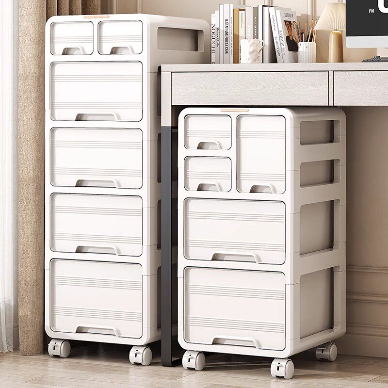 日本桌下收纳柜办公室宿舍移动抽屉式书桌底多层塑料储物置物柜子