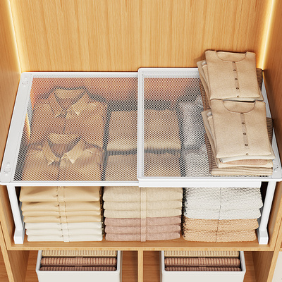 日本衣柜分层隔板伸缩柜子分层架