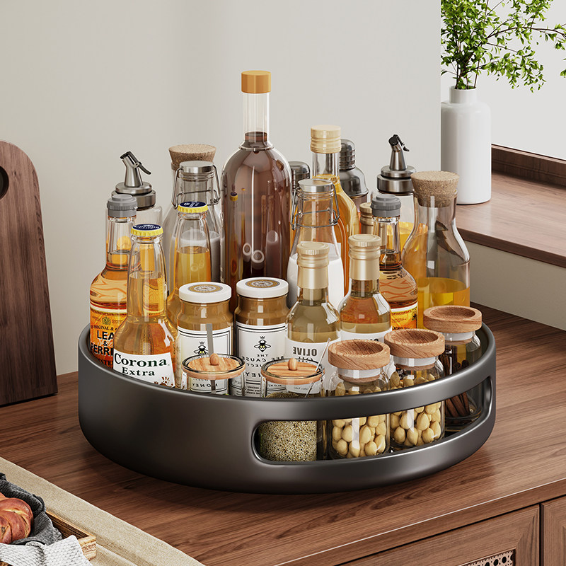 日本旋转调料品置物架厨房台面多功能油盐酱醋调味料用品收纳神器