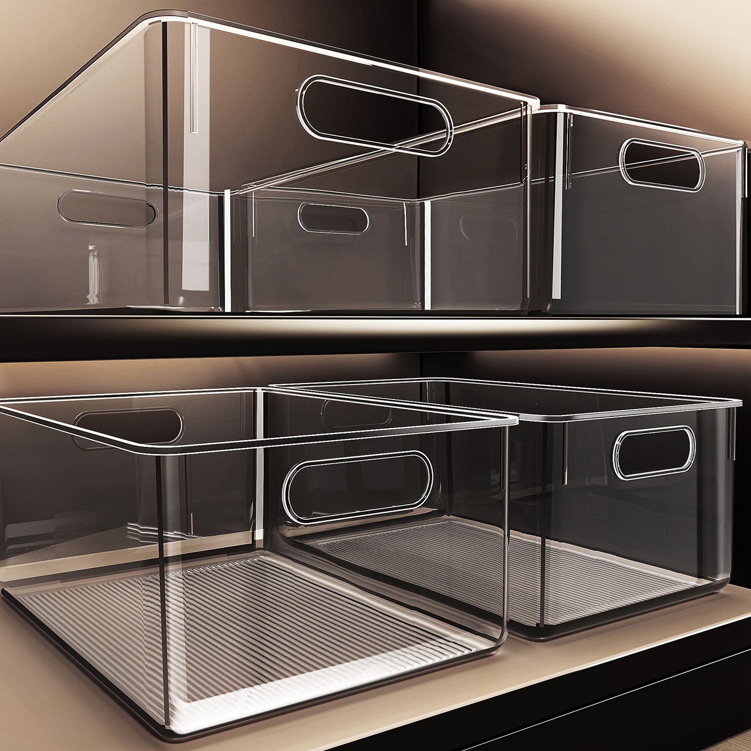 透明收纳筐零食桌面储物