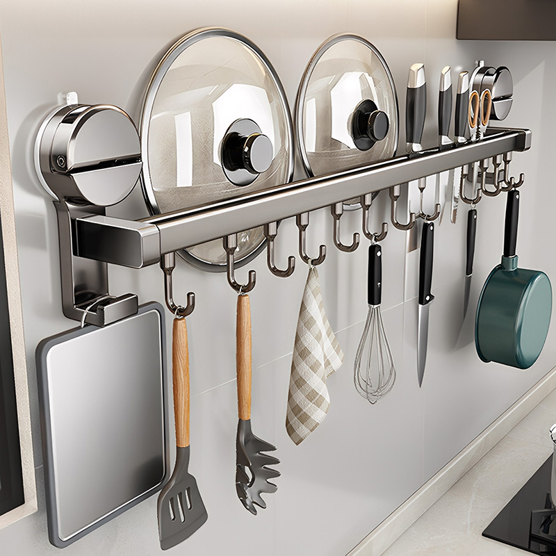 日本吸盘厨房挂钩架免打孔置物架