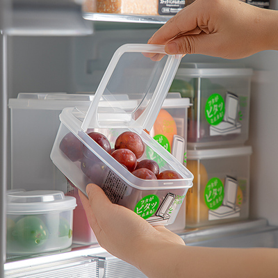 日本进口冰箱收纳盒保鲜盒上班族便携外带水果食品专用密封便当盒