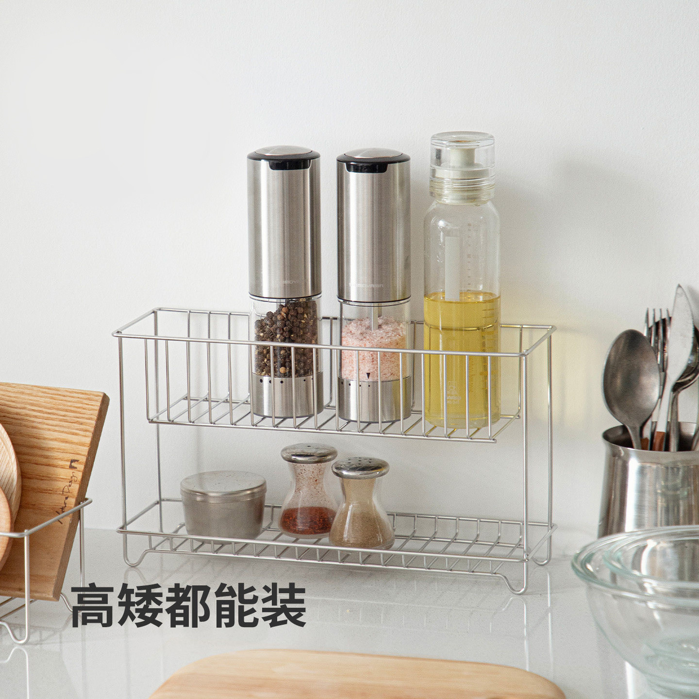 日本304不锈钢置物架厨房台面调料架杯子收纳架水槽抹布沥水架