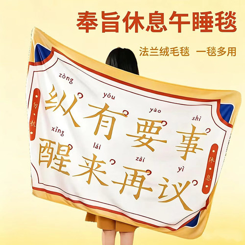 奉旨休息四季通用兰绒毛毯办公室