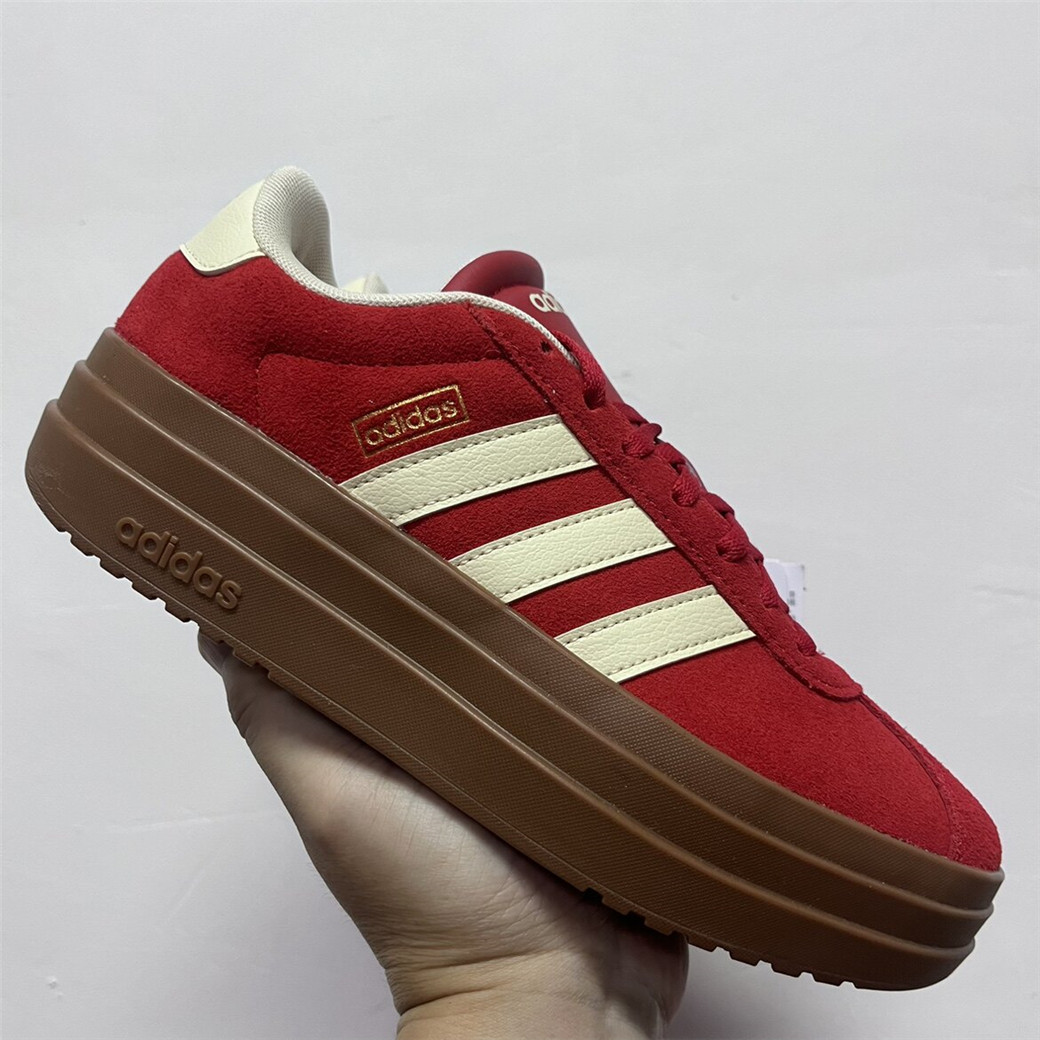 adidas VL Court Bold复古防滑轻便厚底增高T头鞋德训鞋kj6852图片