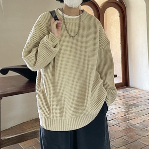 华夫格毛衣圆领针织衫男女 814-1-M408-P68 (聚酯纤维)图片