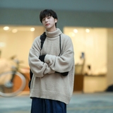 毛圈绒高领纯色毛衣针织衫814-1-M778-P78（100聚酯纤维），男装针织衫/毛衣，星座814-1