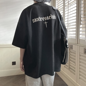 280克麂皮绒立体刺绣短袖T恤 814-1-T91-P45 控59图片