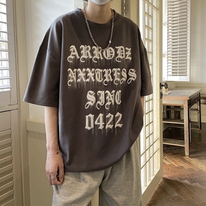 潮立体发泡字母印花美式短袖T恤男女 814-1-T417-P38 (棉图片