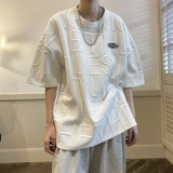 广州十三行重磅短袖T恤男士美式潮牌ins潮流白色夏季半袖宽松衣服，男装T恤，星座814-1