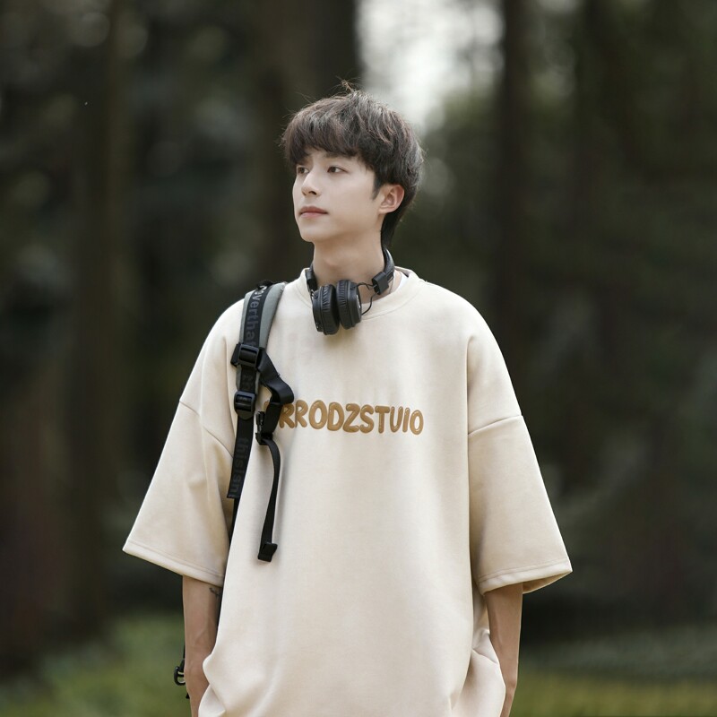 260克麂皮绒夏季短袖T恤814-1-T85-P4558（聚酯纤维），男装T恤，星座814-1