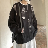 破洞毛衣破坏嘻哈高街两面穿针织衫男女814-1-M600-P88，男装针织衫/毛衣，星座814-1