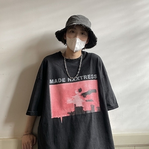 260克美式水洗短袖T恤 814-1-T92-P50 68 （棉）图片