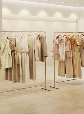 服装店展示架落地式不锈钢挂衣服架子男女装店铺专用货架陈列道具