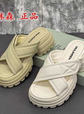 品牌撤柜处理夏季新款厚底一字拖鞋女外穿百搭防滑交叉带凉拖鞋潮