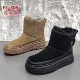 撤柜冬季 SON百田森正品 加厚绒保暖雪地靴女厚底真皮防滑女短靴