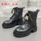 星期六撤柜断码 圆头拉链百搭马丁靴女靴 时尚 处理真皮女靴秋季 韩版