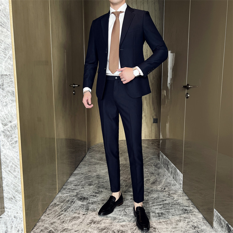507A-T686-P230 2025春季时尚男士西服西裤两件套装双扣图片