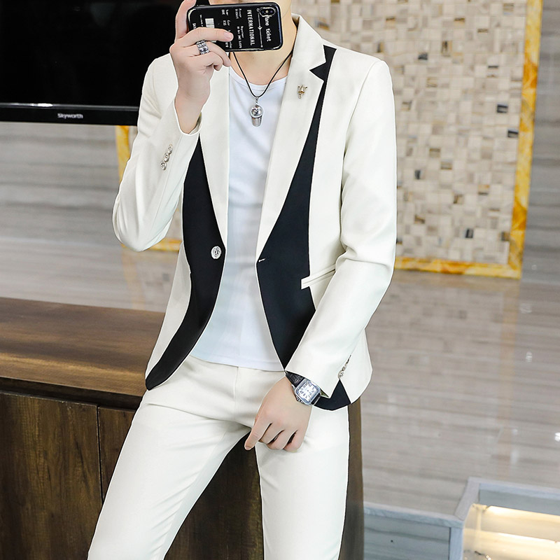 306B-2-T111-P1252025秋季男士西服外套两件套修身休闲西装潮流,男装西服套装,星座507A（原星座306B-2）