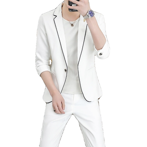 306B-2-T117-P120 男士西服九分裤西装七分袖修身两件套图片