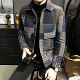 306B-2-JK82-P902025春季男装时尚毛呢格纹夹克外套痞帅，男装夹克，星座507A（原星座306B-2）
