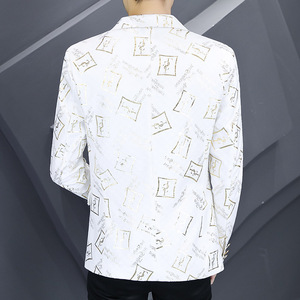 306B-2-X321-P80 2023春季男士条纹小西装青年修身西服外套图片