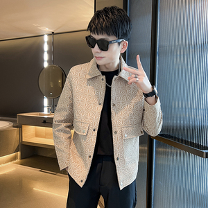 306B-2-K220-P95 2025秋冬男士碎花夹克痞帅青年外套时尚图片