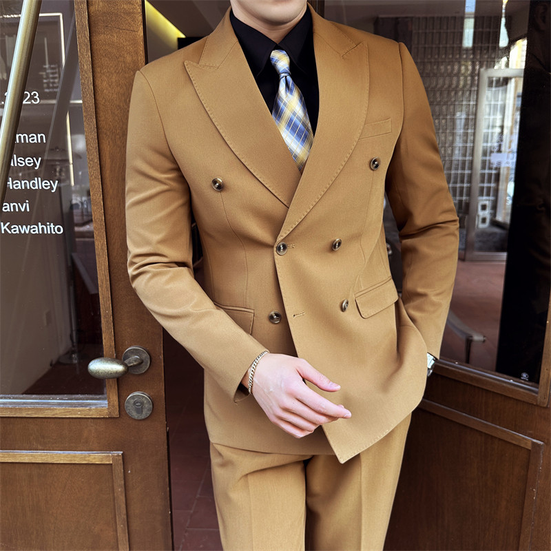 306B-2-SJT7722-P3052025秋冬英伦时尚男士西服三件套装结婚礼服,男装西服,星座507A（原星座306B-2）