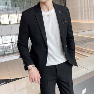 306B-2-LJT055-P225 2025春装休闲英伦男士单扣西服两件套结婚图片