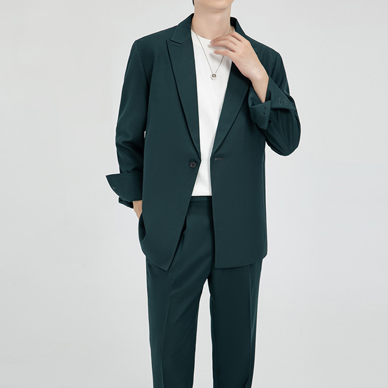 306B-2-T3230-P2002025秋装时尚微阔版西服西裤两件套装帅气,男装西服,星座507A（原星座306B-2）