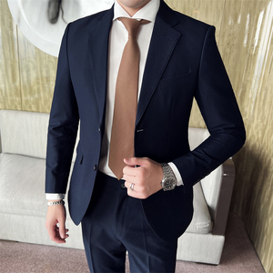 306B-2-T686-P230 2025秋冬男意式双扣正装西服两件套装西装礼服图片