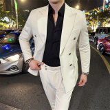 306B-2-T7722-P2452025秋冬男士双排扣英伦西服两件套装结婚礼服，男装西服，星座507A（原星座306B-2）