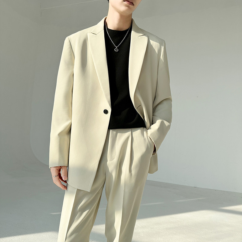 306B-2-T3230-P200 2025秋装男士微阔青年西服两件套装帅气痞帅图片