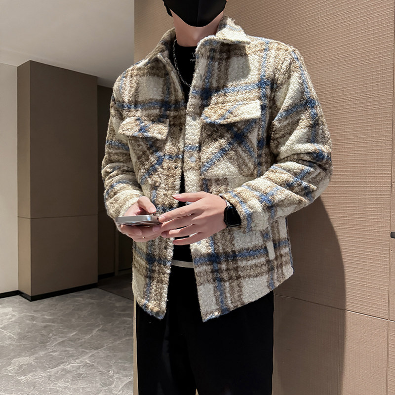 306B-2-M638-P1052025秋冬毛圈时尚毛呢大衣外套夹克加棉加厚款,男装夹克,星座507A（原星座306B-2）