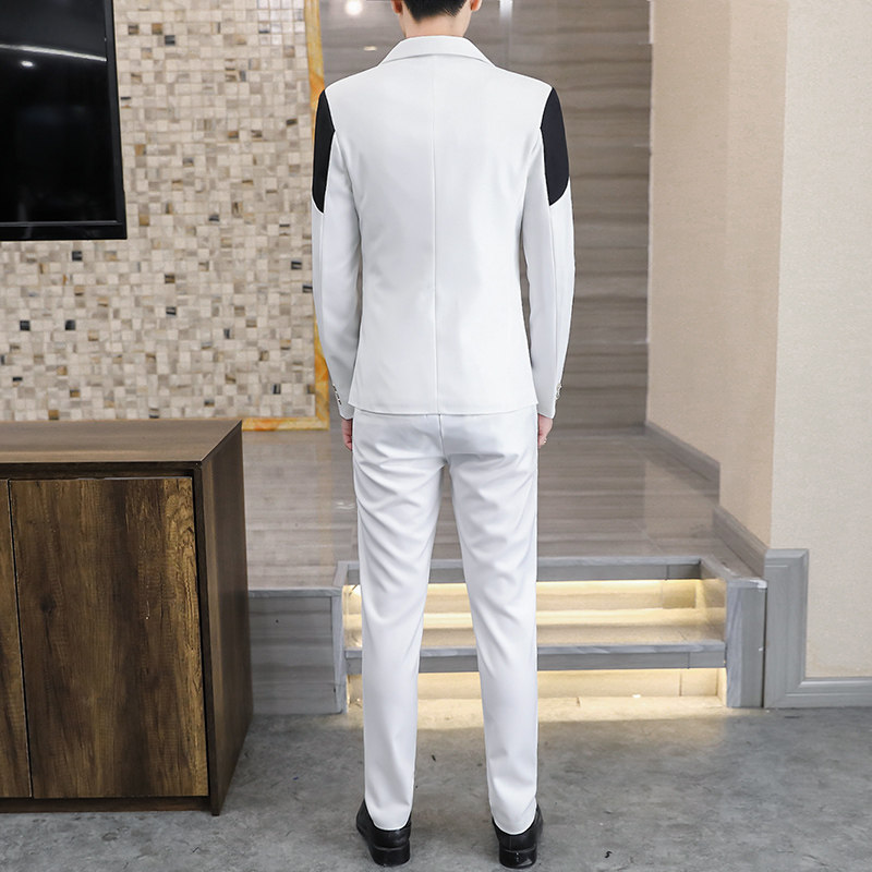 306B-2-T168-P1252025秋装拼接时尚青年西服两件套装礼服职业装,男装西服,星座507A（原星座306B-2）