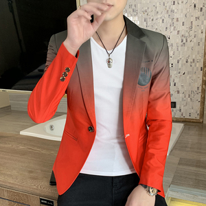 306B-2-XF095-P70 2025春秋男士渐变色小西装修身青年西服外套图片
