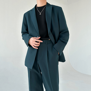 306B-2-T3230-P200 2025春装轻熟风男士阔版西服两件套装图片