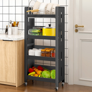 厨房家用落地多层锅架放电饭煲微波炉置物架可移动水果蔬菜收纳筐