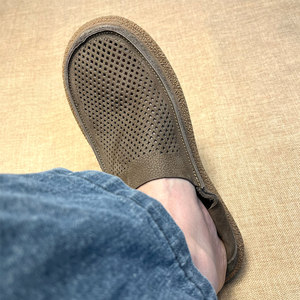 牛班匠真皮男鞋夏季透气一脚蹬懒人鞋头层牛皮男鞋2025新款真皮开车厚底镂空皮鞋