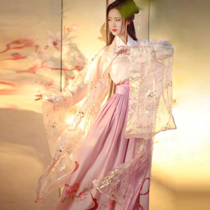 古装女仙女薄纱汉服齐腰交领襦裙全套超仙唐代宋朝明朝演出服夏季