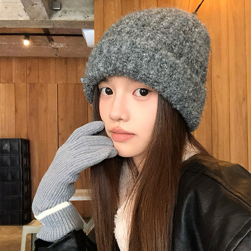 Charn Kiond 日本设计师联名款灰色护耳毛线帽毛绒百搭包头冷帽潮,服饰配件/皮带/帽子/围巾,手帕,淘宝优惠券,粉丝福利购,淘宝优惠卷