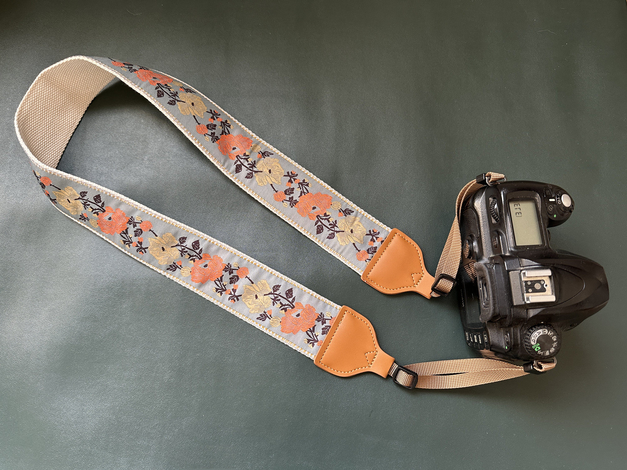 UNIKSTARP高档复古绣花加宽加长通用相机背带肩带CAMER