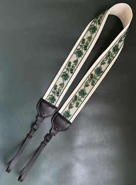 Unikstrap纯手工复古绿蕾丝加宽相机背带相机肩带camera strap