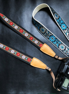 纯手工原创经典绣花相机背带微单单反等 通用相机带camera strap