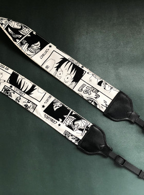 纯手工黑白动漫加长加宽5CM宽通用相机背带斜跨背带camera strap