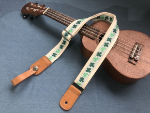 原创限量纯手工幸运四叶草尤克里里背带吉他带ukulele straps